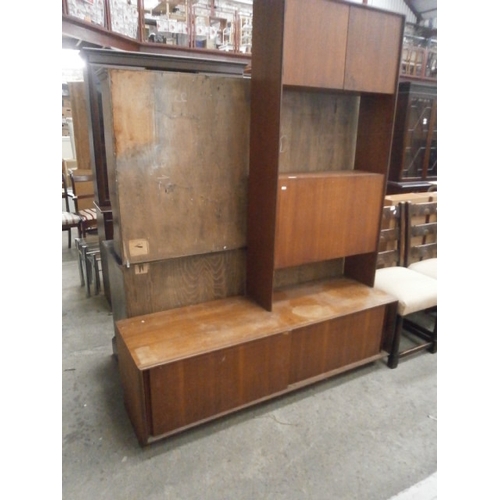 619 - A retro teak G Plan wall unit - a/f finish