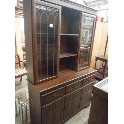 633 - A large vintage 3 drawer glazed dresser