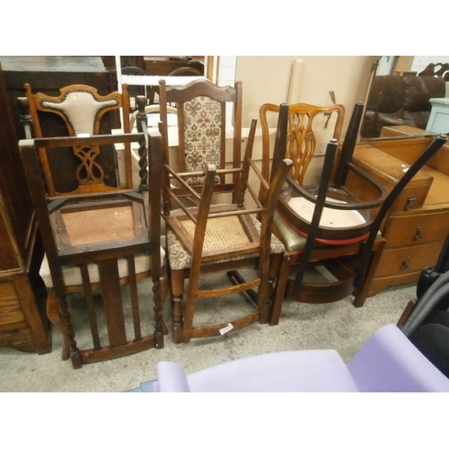 653 - 6 x assorted vintage chairs