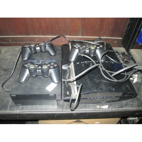 24 - PS2 and 3 with controller, playstation 2 powers up