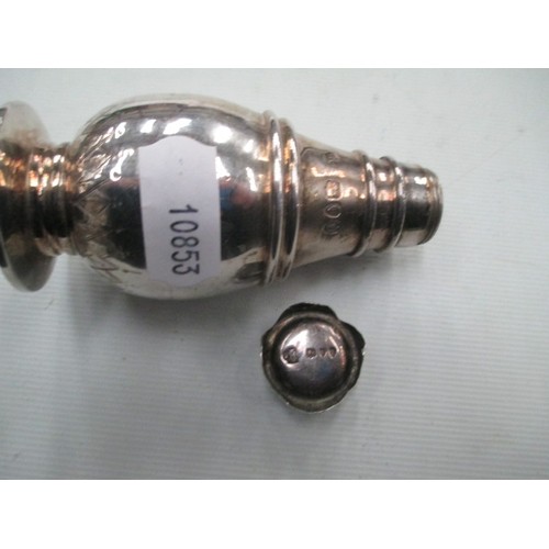 211 - Silver hallmarked pocket flask/scent bottle. Weight 75grams.