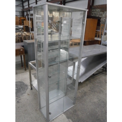 693 - A 2 door glazed display cabinet,  dimensions H66