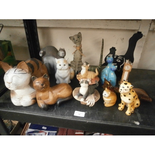 38 - Collection of cat ornaments