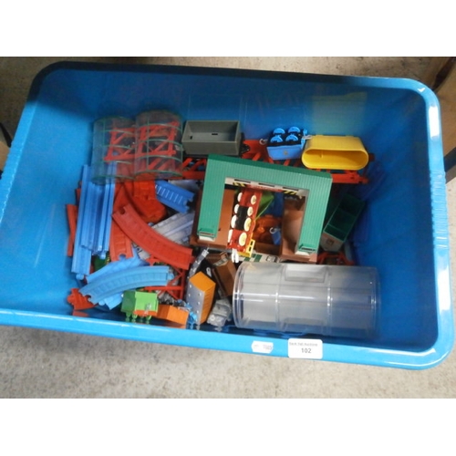 102 - Box of Thomas the Tank engine trains and track