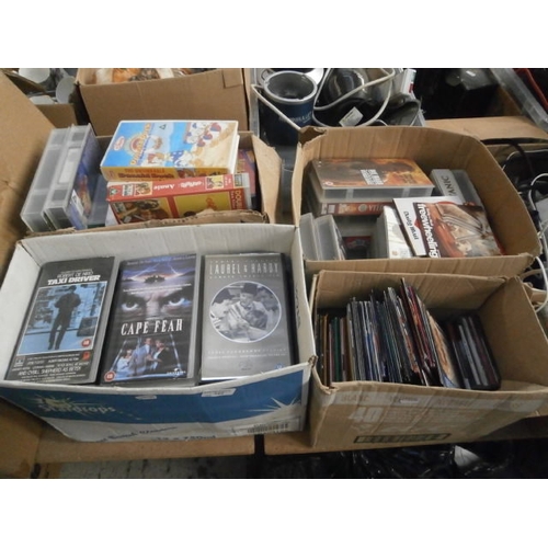 122 - Four boxes inc videos and CDs