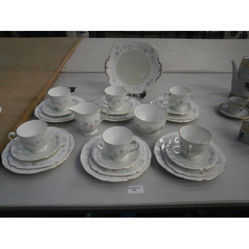 155 - 25 piece Floral bone china set