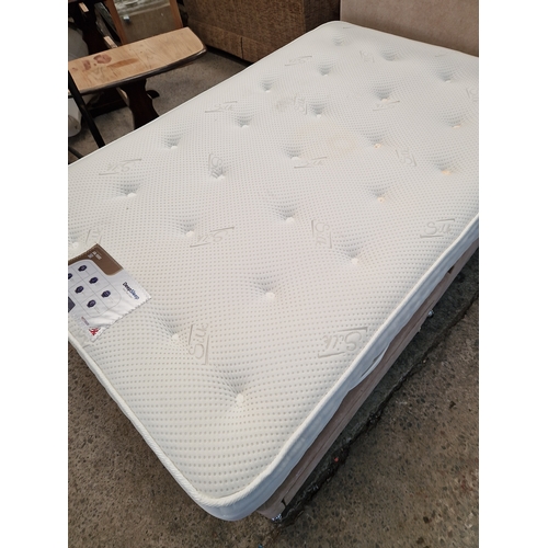 723 - Deep sleep double divan bed in good condition with headboard