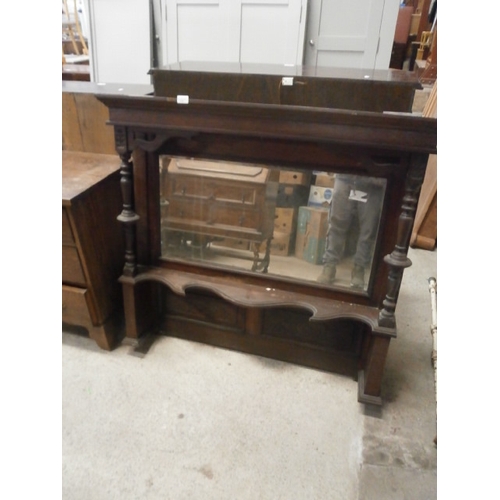 710 - A vintage mahogany framed over-mantle mirror