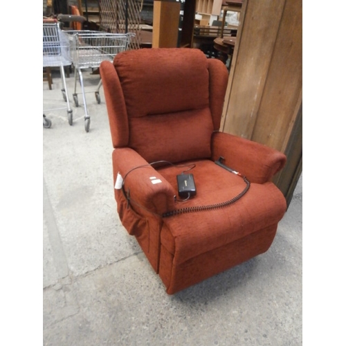 719 - Electric red fabric recliner chair