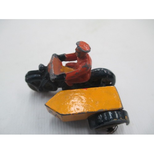 247 - Dinky biker and side car with Corgi Juniors Popeye car