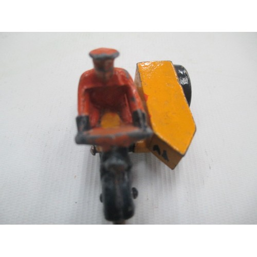 247 - Dinky biker and side car with Corgi Juniors Popeye car