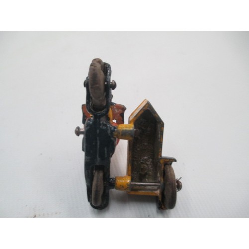 247 - Dinky biker and side car with Corgi Juniors Popeye car