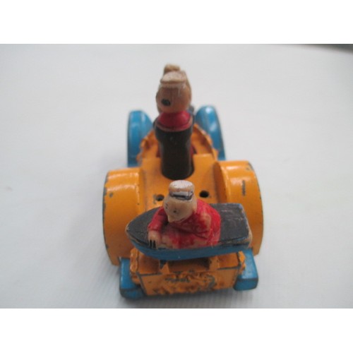 247 - Dinky biker and side car with Corgi Juniors Popeye car