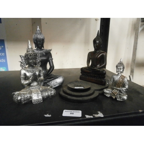 88 - Four Hindu figurines