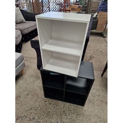 721 - Two small shelving units