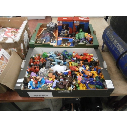 127 - Two boxes inc vintage action figures and toys