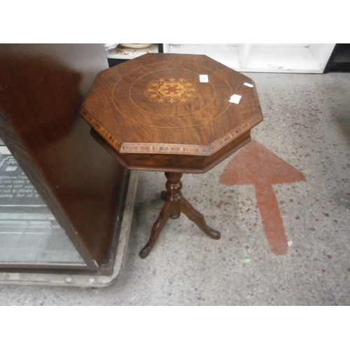 368 - Decorative tripod occasional inlaid table with lift up top