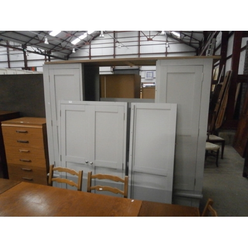 646 - A large painted modern 5 door wardrobe