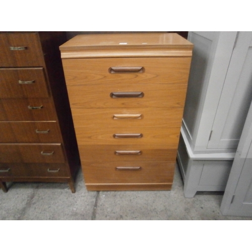 647 - A retro 6 drawer bedroom chest