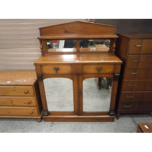 649 - A vintage Credenza style mirror backed sideboard with mirrored doors