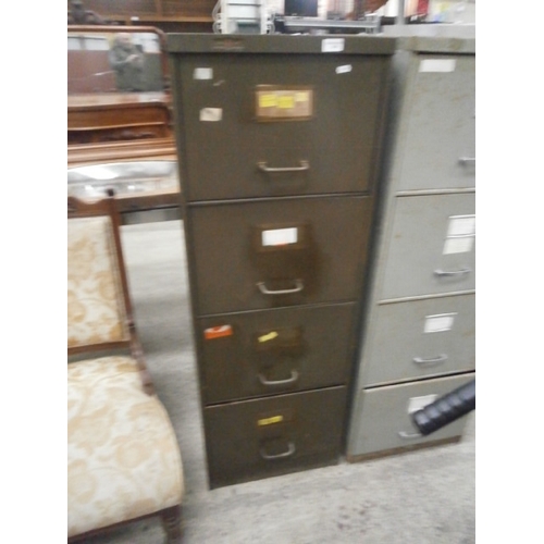 681 - A vintage metal 4 drawer filing cabinet