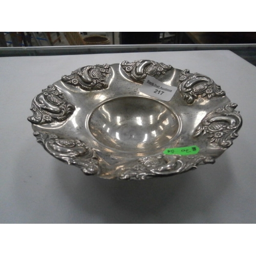 217 - Silver dish stamped 925, weight 143 grams