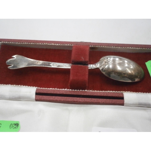 221 - Silver hallmarked spoon in case