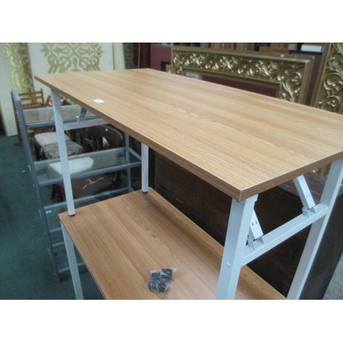 703 - Two new tables one with folding legs, both table dimensions are W 47