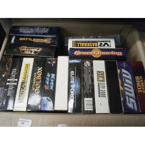 55 - Box of old PC CD-ROM games