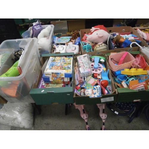 139 - Four boxes of assorted toys and games