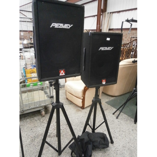 618 - A pair of PEAVEY speakers on stands