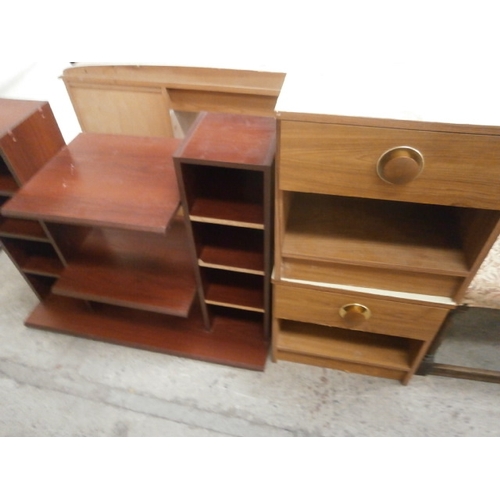 630 - A pair of bedsides and a shelf display unit