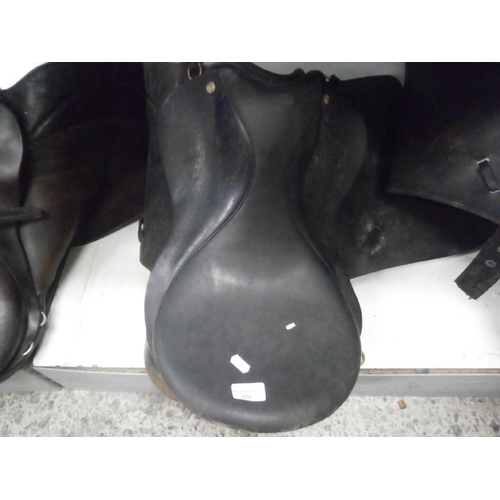 329 - Old leather horse saddle