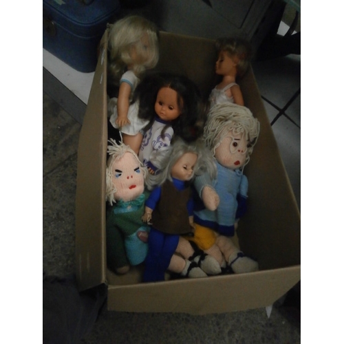 355 - Box of assorted old dolls