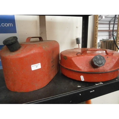 87 - Two vintage metal petrol cans