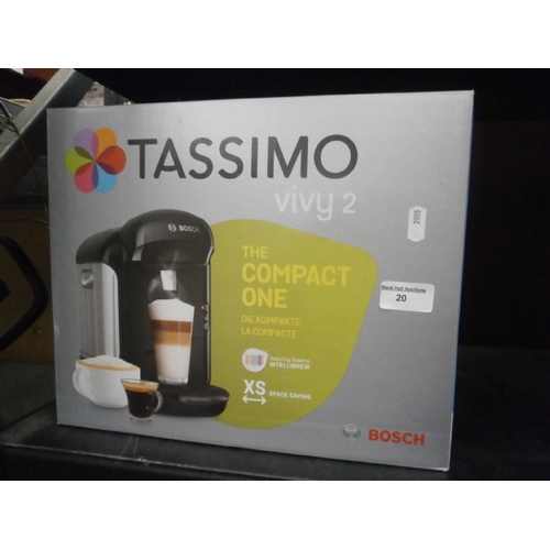 20 - Boxed Tassimo Vivy 2 coffee machine