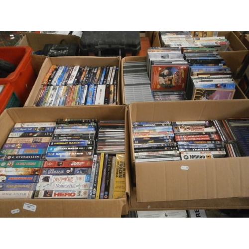 165 - Four boxes inc CDs, DVDs, videos