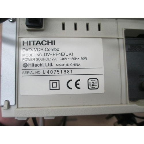 15 - Lot inc Hitachi DVD/Video recorder, Sky box and cash tin