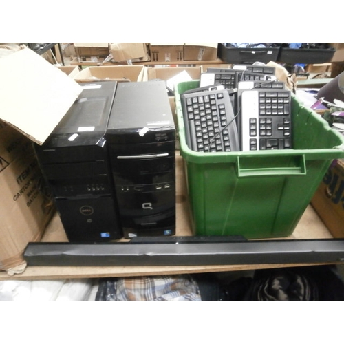 117 - Lot inc computer towers, computer keyboards, soundbar