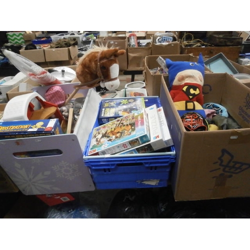 121 - Three boxes of assorted toys and games