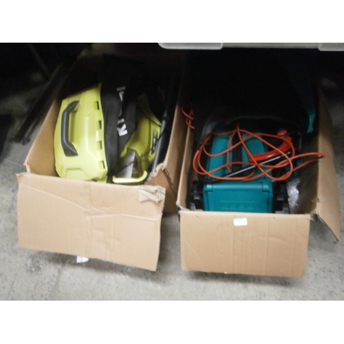 130 - Ryobi and Bosch lawnmowers, as found