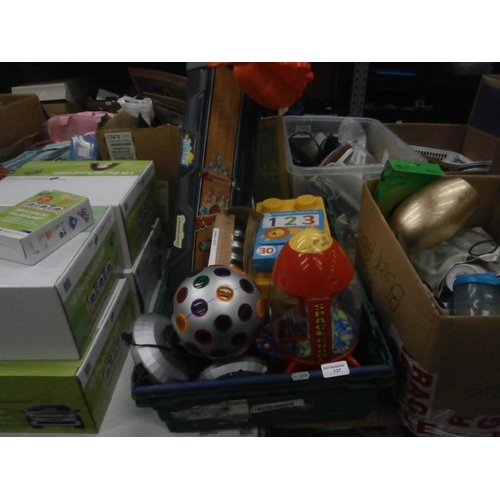 137 - Box of assorted toys and games