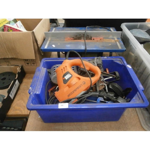 180 - Lot inc Table saw working , Scorpion saw,  working order etc