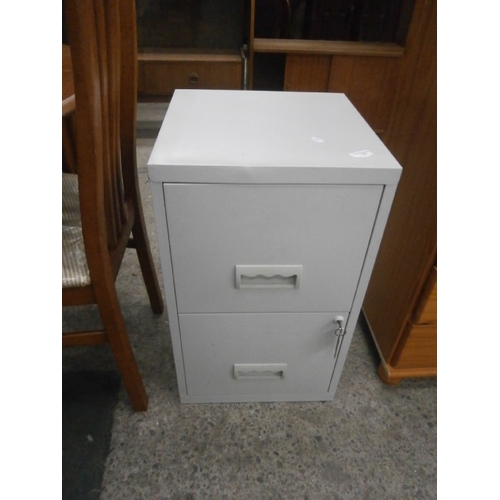 706 - Two drawer metal file cabinet with key