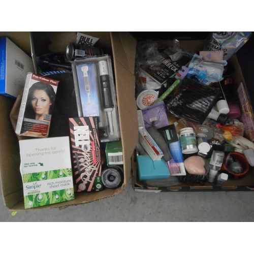 146 - Two boxes of assorted cosmetics, etc