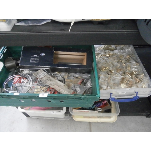 150 - Two boxes of assorted hardware