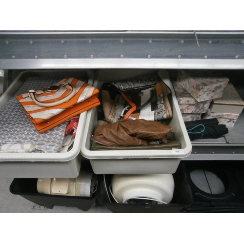 164 - Lot inc handbags, home furnishings, umbrellas, storage cases