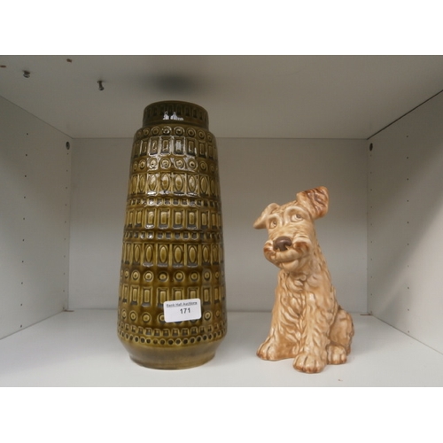 171 - West German vase and Sylvac dog figurine