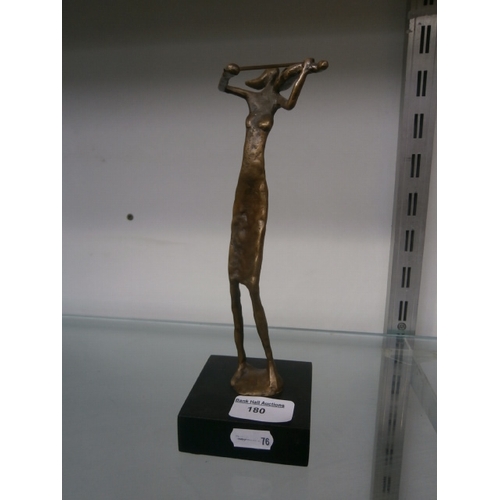 180 - Bronze female figure playing violin