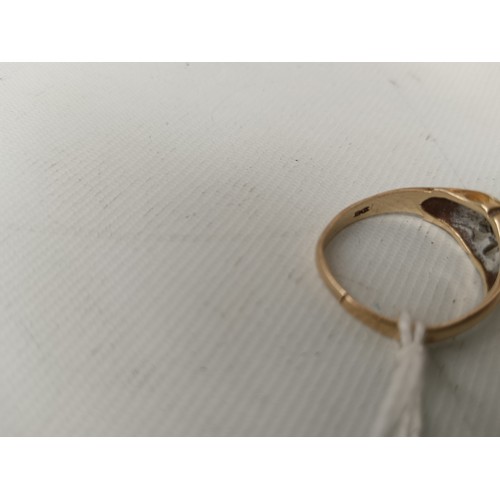 232 - 9ct gold hallmarked gents ring with white stone, weight 4.43 grams